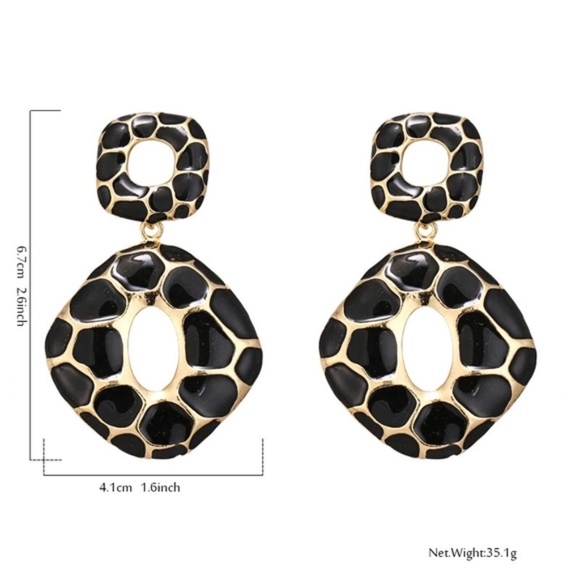 SAFARI earrings in giraffe print - Picture 2 of 5